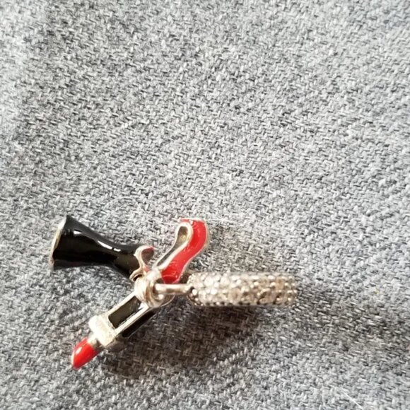 🌺Pandora Dangle Stiletto Dress Lipstick Clear CZ & Enamel - Picture 2 of 6